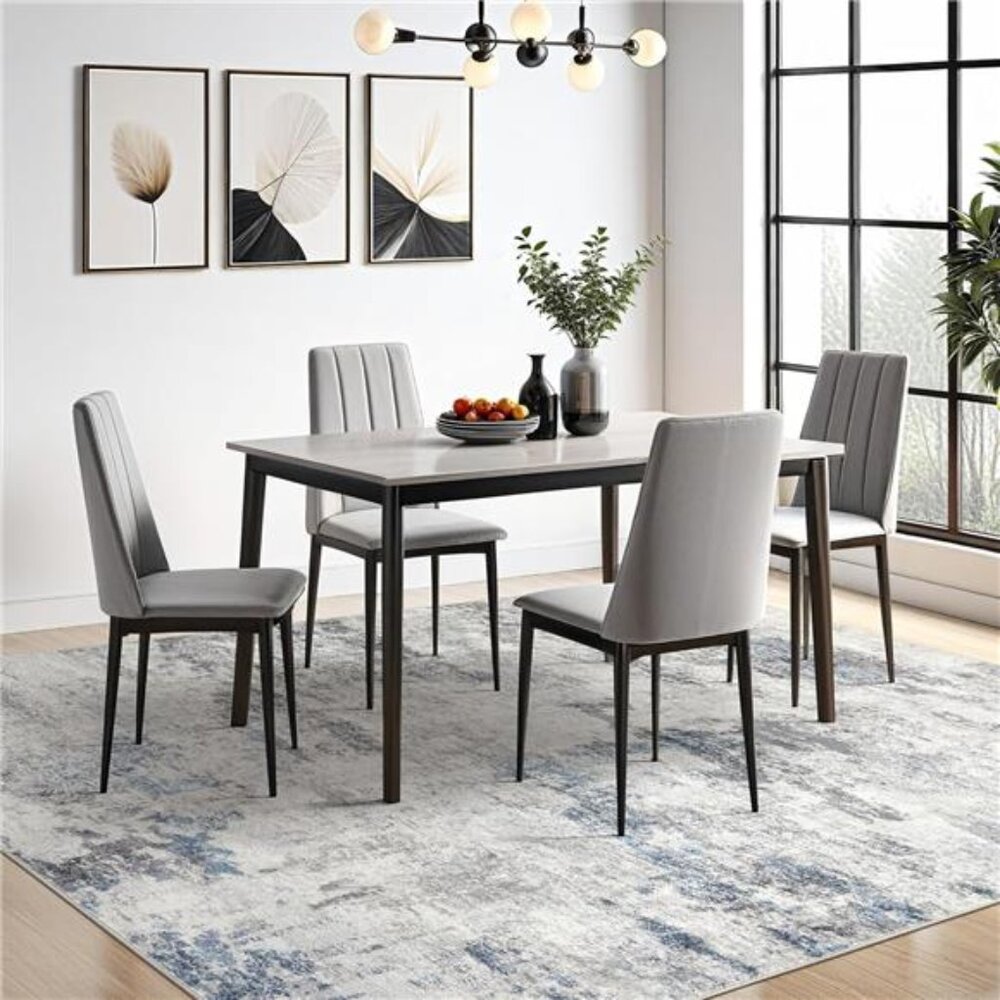 Living Room Area Rugs - 8x10 Abstract Large Soft Indoor Washable Rug Neutral - Picture 4 of 7